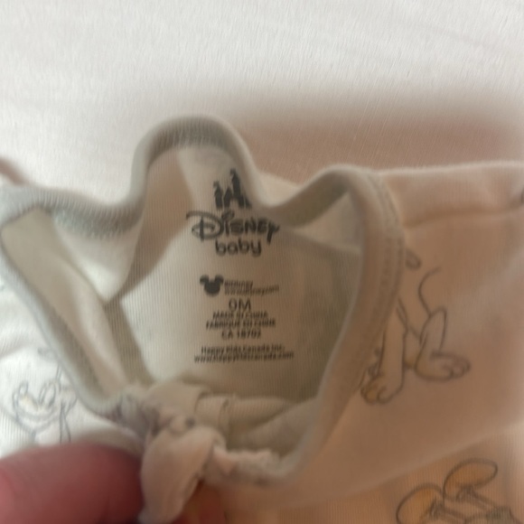Disney Baby - Pair of One Piece Footie Sleeper - White and Light Blue - Picture 3 of 5